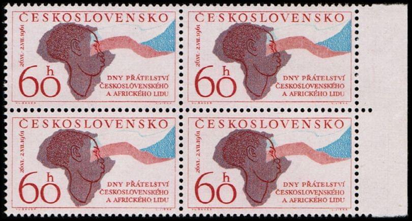 Poštovní známka ke Dni přátelství československého a afrického lidu, 1961. Zdroj: archiv autora
