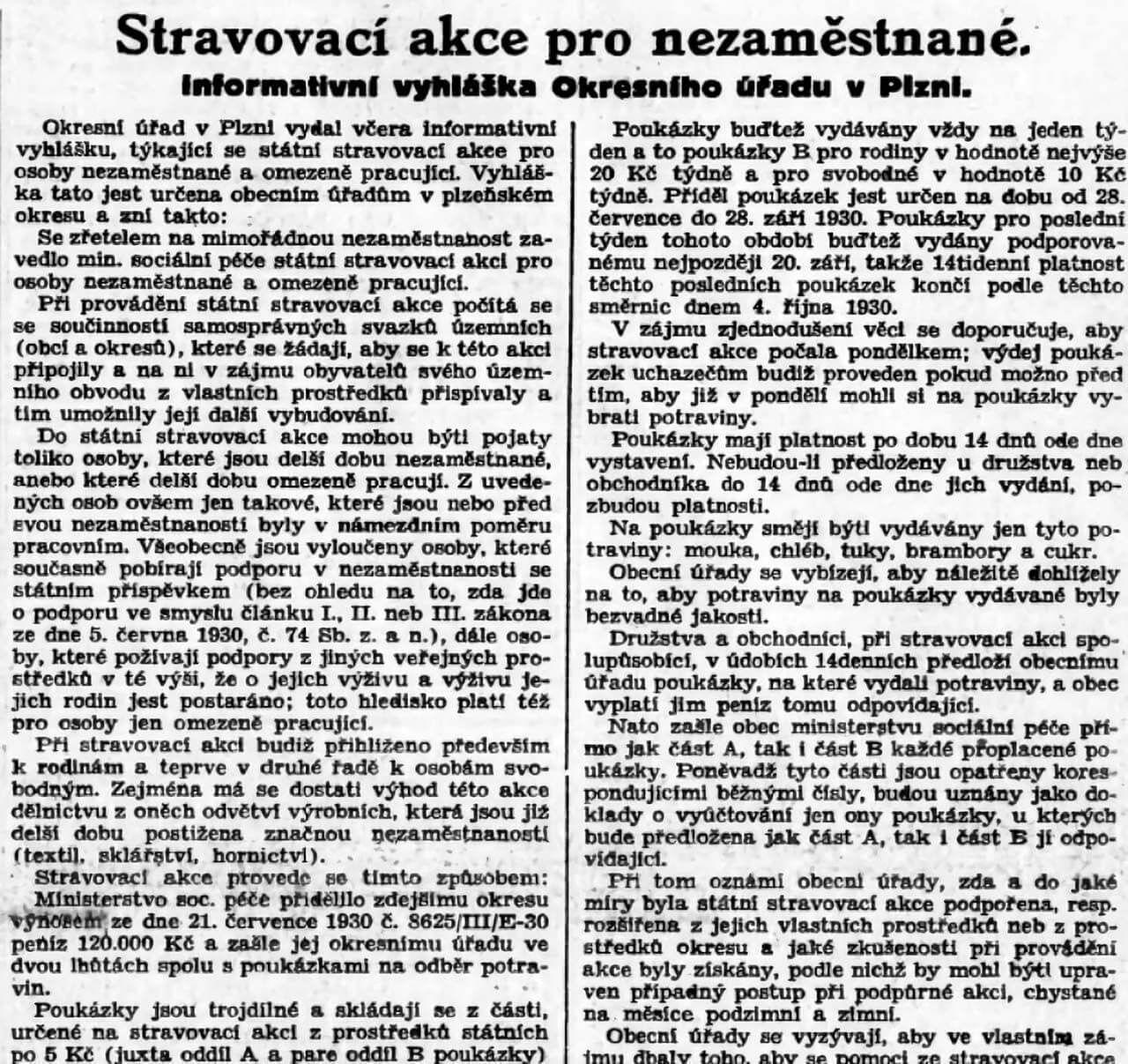 Zdroj: Český deník, 25. července 1930
