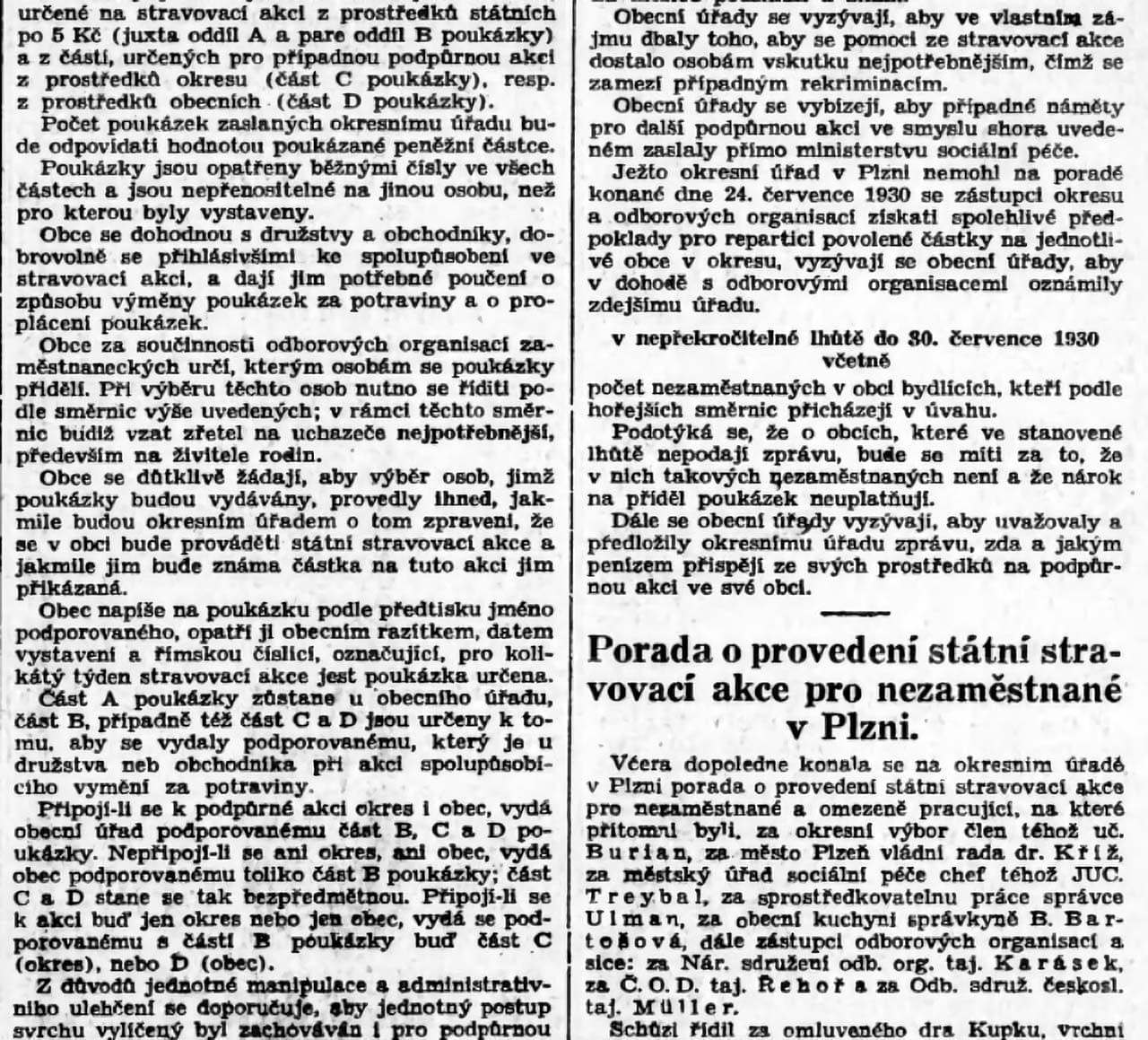Zdroj: Český deník, 25. července 1930