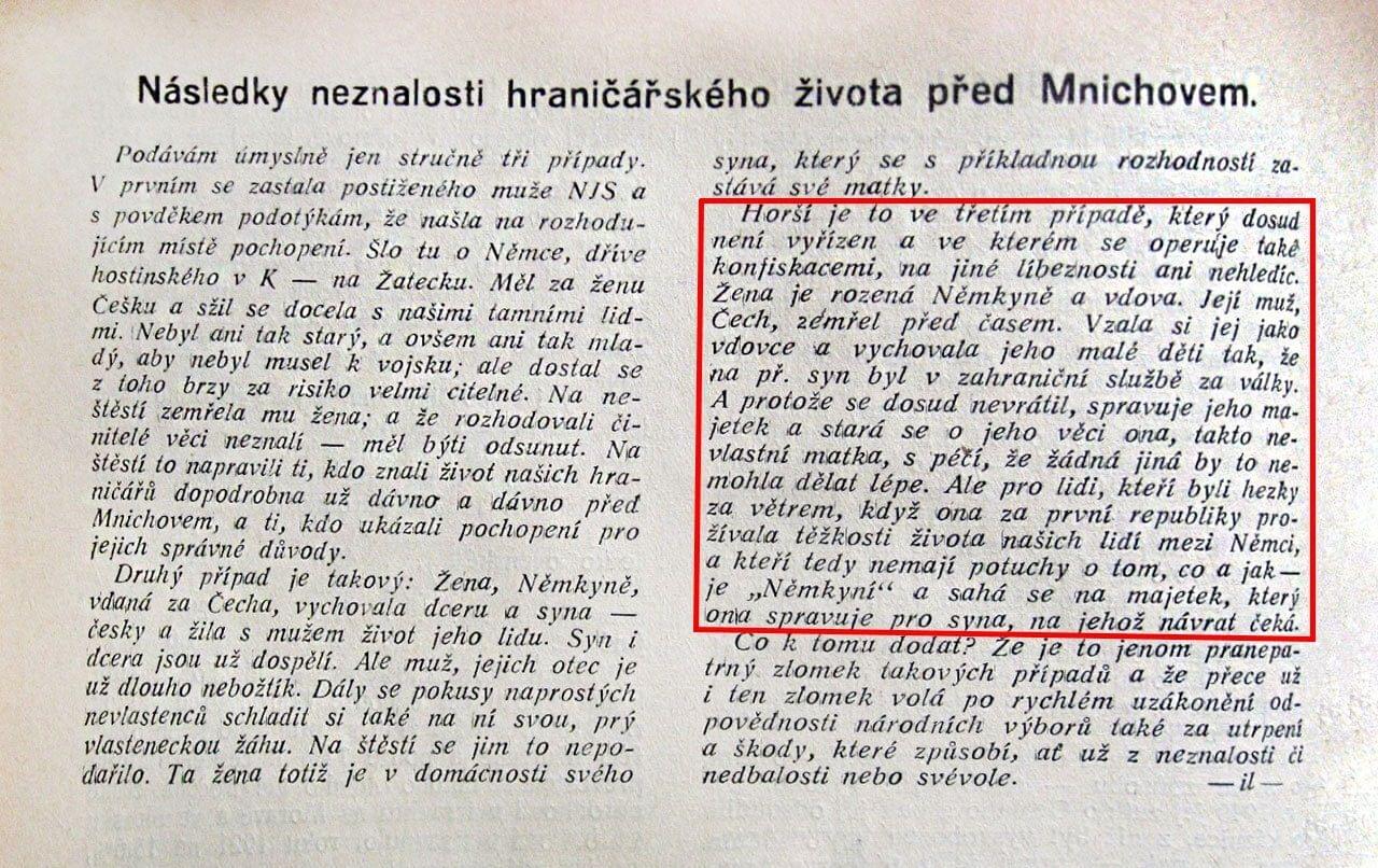 Zdroj: Náš hraničář, 23. srpna 1946