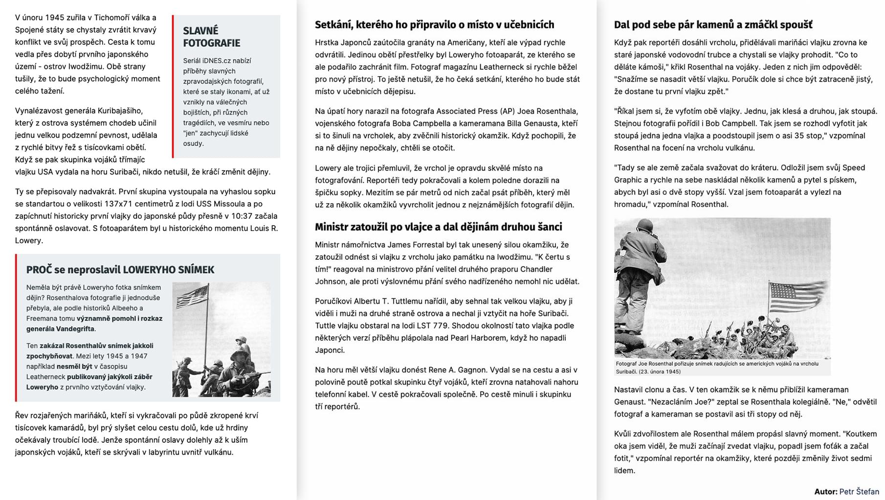 Petr Štefan: Do dějin vstoupilo až druhé vztyčení vlajky, 21. srpna 2010. Zdroj: iDNES.cz