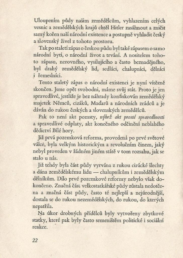 Projev ministra výživy Václava Majera na Bílé hoře 1. července 1945. Zdroj: Odčiňujeme Bílou horu, Praha 1945
