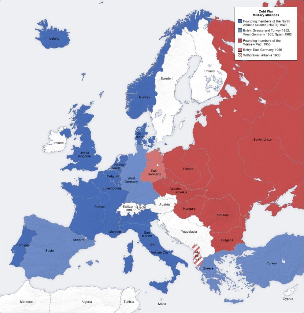 Evropa v roce 1989. Zdroj: Patrickneil [CC BY-SA 3.0 (https://creativecommons.org/licenses/by-sa/3.0)], via Wikimedia Commons